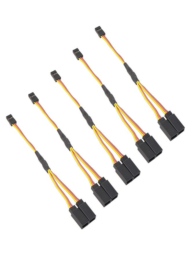 Rowiz 15cm RC Servo 1 to 2 Y Cables Male to Female Extension Lead Wire Cable for KK MWC Eagle Control Board Pack of 5 Set - Image 1